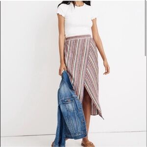 BNWT Madewell Rainbow Overlay Wrap Skirt